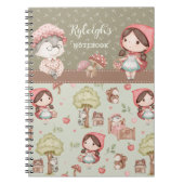 可愛お洒落い赤い乗馬フードストーリーブック ノートブック (正面)