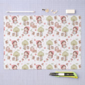 可愛お洒落い赤い乗馬フードストーリーブック 薄葉紙 (クラフト)