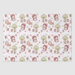 可愛お洒落い赤い乗馬フードストーリーブック 薄葉紙