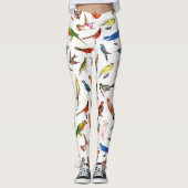 可愛お洒落い赤青の熱帯カラフル レギンス (正面)