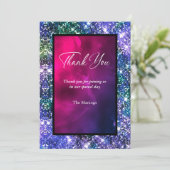 可愛お洒落い青い紫の虹色感謝してい君 カード (スタンド正面)