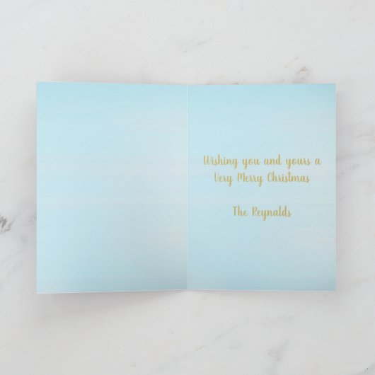 可愛お洒落い青メリー車おもしろい漫画 シーズンカード (内部)