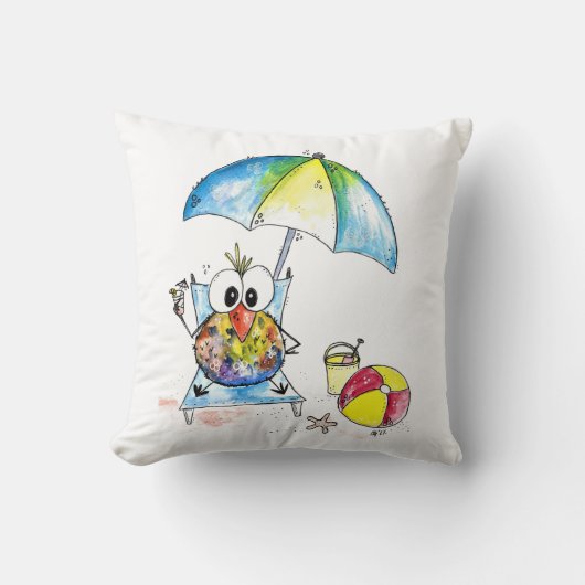 可愛お洒落い鳥のビーチ クッション (正面)