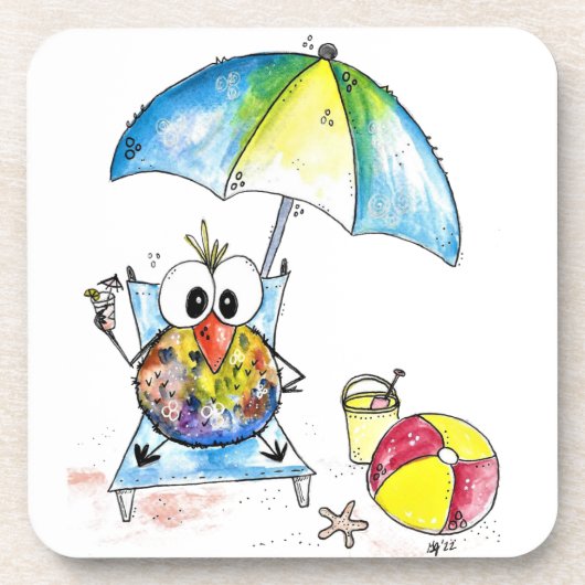 可愛お洒落い鳥のビーチ コースター (正面)