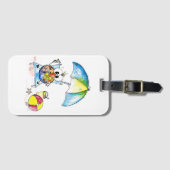 可愛お洒落い鳥のビーチ ラゲッジタグ (正面横)