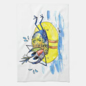 可愛お洒落い鳥の浮き上がり キッチンタオル (縦)