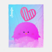 可愛お洒落い鳥パーソナライズされた漫画 フリースブランケット (正面)