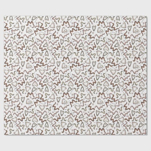 可愛お洒落い&ピンクハートワームの願いベビー ラッピングペーパー (フラット)