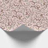 可愛お洒落い&ピンクハートワームの願いベビー ラッピングペーパー (角)