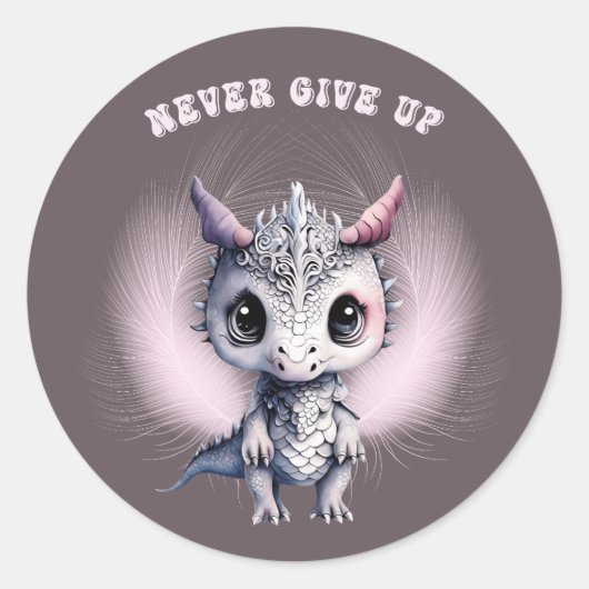 可愛お洒落い「与えNever Up」フェザー・ドラゴン ラウンドシール (正面)