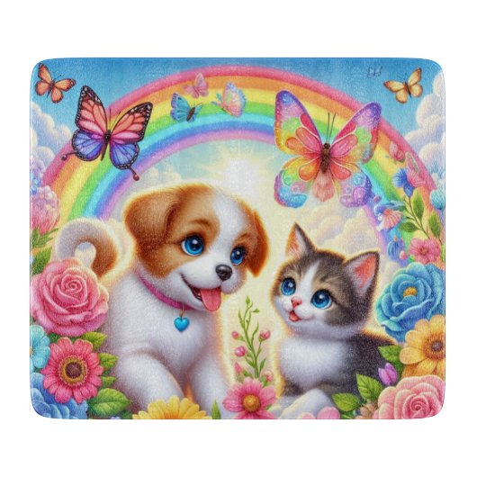 可愛お洒落い/子犬/子猫 カッティングボード (正面)