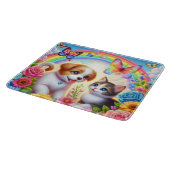 可愛お洒落い/子犬/子猫 カッティングボード (角)