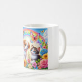 可愛お洒落い/子犬/子猫 コーヒーマグカップ (正面右)