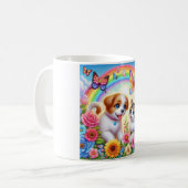 可愛お洒落い/子犬/子猫 コーヒーマグカップ (正面左)