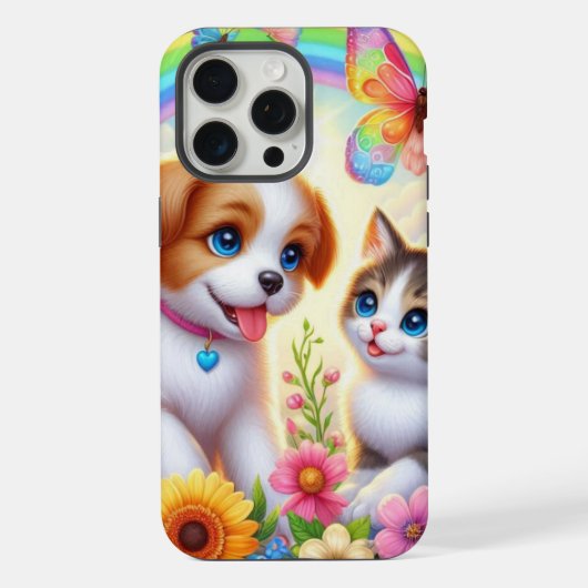 可愛お洒落い/子犬/子猫 iPhoneケース (裏面)