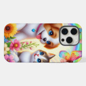 可愛お洒落い/子犬/子猫 iPhoneケース (裏面横)
