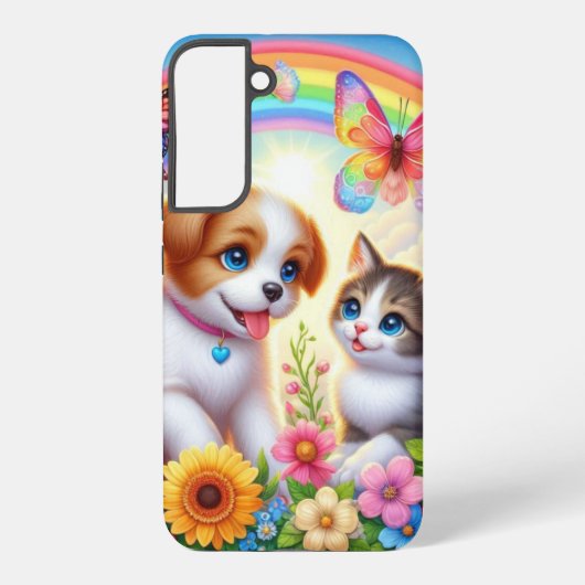 可愛お洒落い/子犬/子猫 SAMSUNG GALAXYケース (裏面)