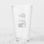可愛お洒落らしい猫の積み重ねのイラストレーション タンブラーグラス (裏面)
