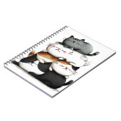 可愛お洒落らしい猫の積み重ねのイラストレーション ノートブック (左側)