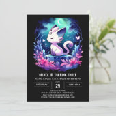 可愛お洒落らしい猫誕生日 招待状 (スタンド正面)