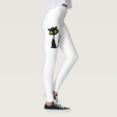 可愛お洒落らしい黒猫 レギンス (右)