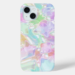 可愛かわいらしいカラフル未来的な渦巻きアートパターン iPhone 15ケース