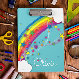 可愛かわいらしいガーリー虹の星空の雲と名前 クリップボード