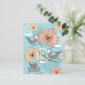 可愛かわいらしいヴィンテージフローラ ポストカード (スタンド正面)