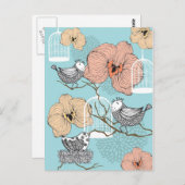 可愛かわいらしいヴィンテージフローラ ポストカード (正面/裏面)