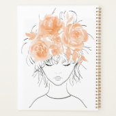 可愛かわいらしい女の子の桃の水色バラ-フローラ プランナー手帳 (裏面)