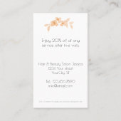 可愛かわいらしい女の子の桃の水色バラ-フローラ ロイヤリティカード (裏面)