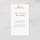 可愛かわいらしい女の子の桃の水色バラ-フローラ 名刺 (裏面)