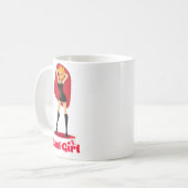 可愛かわいらしい女の子の白黒 コーヒーマグカップ (正面左)