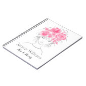可愛かわいらしい女の子ピンクの水色バラ-フローラ ノートブック (左側)