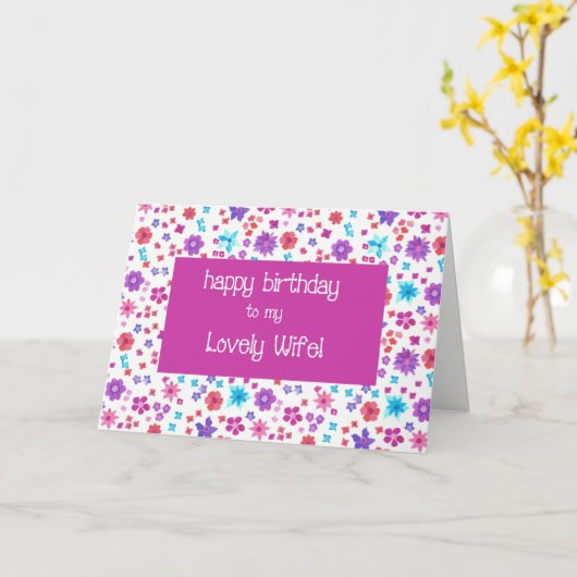 可愛かわいらしい妻のためのディティフローラ誕生日 カード (黄色い花)