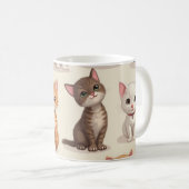 可愛かわいらしい子猫の枕 コーヒーマグカップ (正面右)