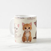 可愛かわいらしい子猫の枕 コーヒーマグカップ (正面左)