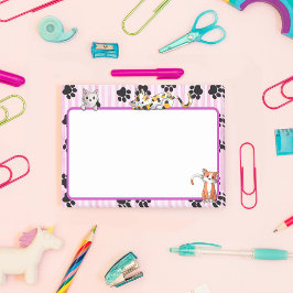 可愛かわいらしい子猫を手にピンク色4" x 3" ポストイット