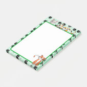 可愛かわいらしい子猫を手に緑4" x 6" ポストイット (アングル)