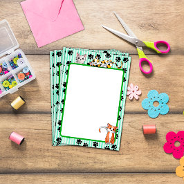 可愛かわいらしい子猫を手に緑4" x 6" ポストイット