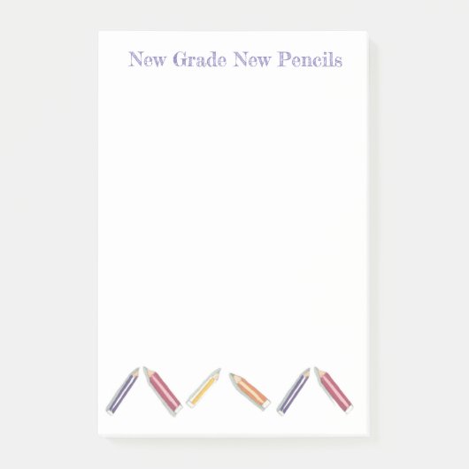 可愛かわいらしい新学期水彩鉛筆 ポストイット (正面)