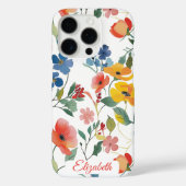 可愛かわいらしい水カラフル色Ditsy花 Case-Mate iPhoneケース (裏面)