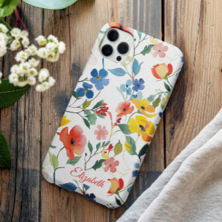 可愛かわいらしい水カラフル色Ditsy花 iPhone 16 Proケース