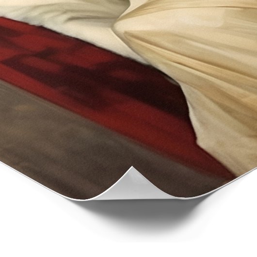 可愛かわいらしい猫を飼ったヴィンテージの女性 ポスター (角)