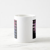 可愛かわいらしい紫の灰灰色と黒の水色 コーヒーマグカップ (中央)