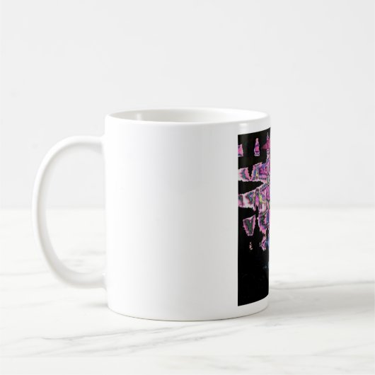 可愛かわいらしい紫の灰灰色と黒の水色 コーヒーマグカップ (左)