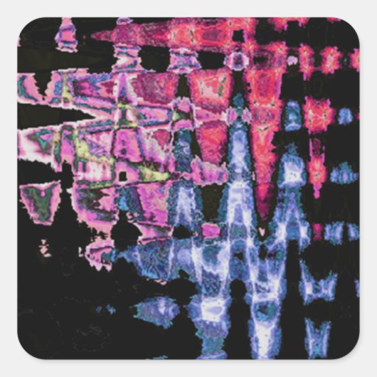 可愛かわいらしい紫の灰灰色と黒の水色 スクエアシール (正面)
