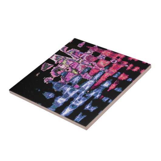 可愛かわいらしい紫の灰灰色と黒の水色 タイル (側面)