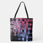 可愛かわいらしい紫の灰灰色と黒の水色 トートバッグ (正面)