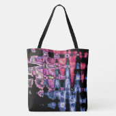 可愛かわいらしい紫の灰灰色と黒の水色 トートバッグ (裏面)